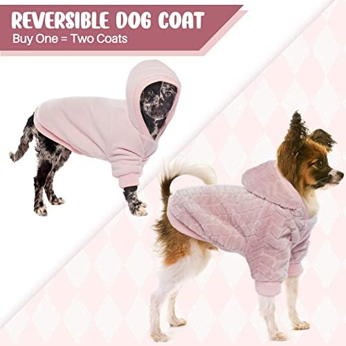 Пуловер с качулка за кучета, Руното Фланелевая Топло Hoody за Кученца, Двупосочен Жилетка За кучета, Яке с качулка