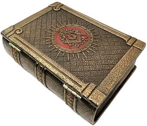 Эброс Масонски Символ на Масонството Квадрат и Пергел Ритуал Морал Навесная Кутия За Книги Дължина 5,75 Малък
