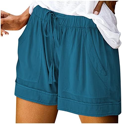 Спортни къси Панталони за Жени, по-Големи Размери, Свободни Летни къси Панталони-Бермуди с Еластична Талия в