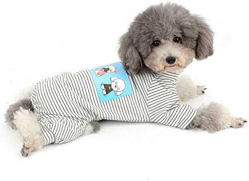 Zunea/Пижама на малки Кучета, Анцуг, Риза на Райета, Пижамные Комплекти с Крака, Мек Памучен Облекло За Кутрета,