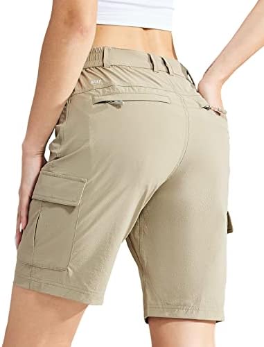 Дамски туристически Панталони MIER с 7 джобове с цип, бързо съхнещи Леки Шорти-Карго за нощуване на Открито,