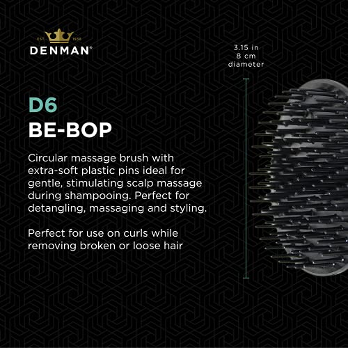 Комплект четки за коса Denman D3 с 7 реда и массажером за кожата на главата D6 - За разнищване, подреждане и