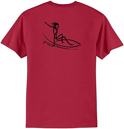 Тениски за сърфиране Koloa Surf 50/50 от Памучна смес Сърфист Dude-Високи-2XLT-Червен/b