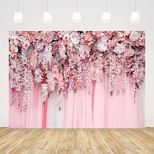 ABLIN 7x5ft Розово Цвете, с монтиран на стената Фон За Момичета, Рози, Булчински Душ, Цветя за Годишнината от