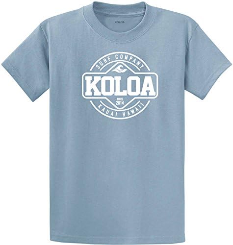 Потребителски лого Koloa Surf ( 33F)-Тениска от Плътен памук за ръст-StoneBlue/w-2XLT