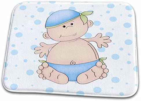 3dRose Baby Blue за момчета Happy Baby на точки в бяло ковриках за сушене на чинии (ddm-283467-1)
