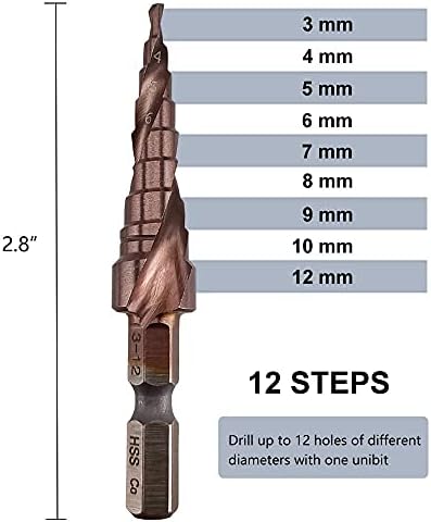 9-степенна пробиване коронката от кобальтовой стомана Hymnorq, M35 Клас 5% HSS Co, метричен размер от 3 мм до