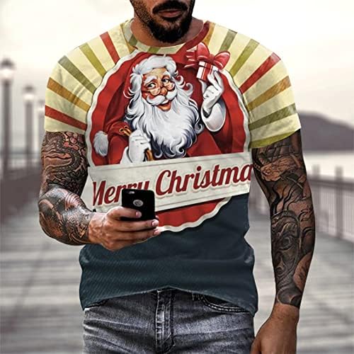 ZDDO/мъжки тениски, Коледни Върхове с Принтом Дядо Коледа и Снежинките, Солдатские Блузи с къс ръкав, Забавни