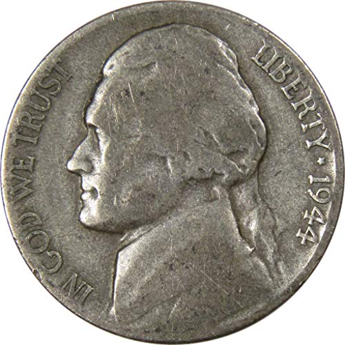 1944 D Jefferson Военно Време Никел, AG ЗА Добра 35% Сребърна Монета на САЩ са подбрани 5c