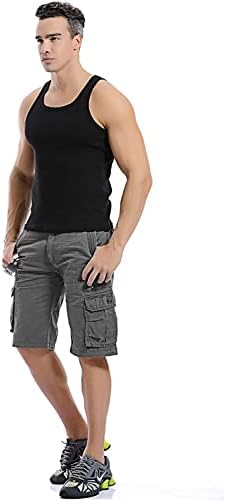 Мъжки къси панталони-Карго Свободно Намаляване на utcoco с множество джобове от памук-Карго за мъже