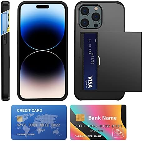 Чанта-портфейл ATRAING Разработена за iPhone 14 Pro Max с отделения за кредитни карти, Двуслойни Удароустойчив