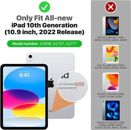 Калъф MoKo за iPad на 10-то поколение iPad 10,9-инчов калъф 2022, калъф за iPad на 10-то поколение [Многоугольный