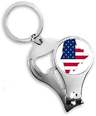 На мейн, САЩ Карта Звезди Ленти Флаг Форма на Ножица За Нокти Халка Ключодържател Отварачка за Бутилки Машина