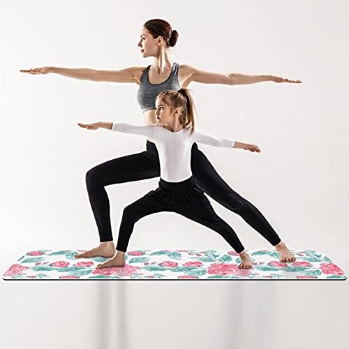Килимче за йога премиум-клас с цветя модел Siebzeh, Екологично Чист Гумена подложка за здраве и фитнес, Нескользящий