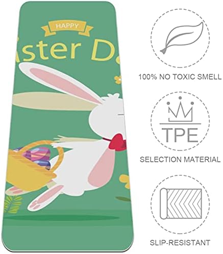 Siebzeh Happy Easter Day Бъни Background-Дебела подложка за йога премиум-клас, в екологично Чист Гумена подложка