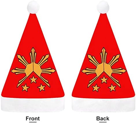 Племенни Филипините Руски Флаг на Слънцето и Звездите Забавна Коледна Шапка на Дядо Коледа Шапки и Къси Плюшени