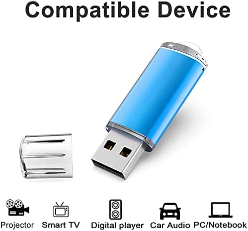 TOPESEL 5 Опаковки 64 GB USB 2.0 флаш памет Memory Stick Флаш памети (5 смесени цветове: Черен Син Зелен Червен
