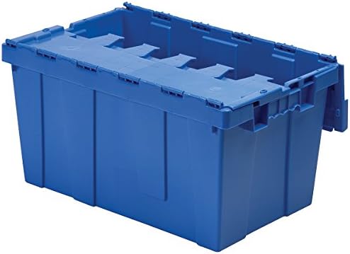 Buckhorn AR2717120209000 Промишлен Пластмасов Штабелируемый Контейнер за съхранение Keepbox Мъкна с Панти капак, 27 Инча L x 17 инча W x 12 см H, Синьо