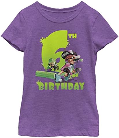 Тениска с къс ръкав за момичета Nintendo Little, the Big Splatoon на Шестия Рожден Ден