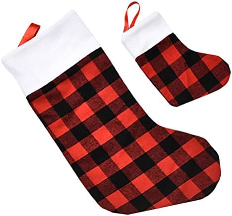 ABOOFAN 2 бр. Коледен Бельо Чорап, Очарователни Окачени Чорапи, Креативна Висулка във формата на Торба за Бонбони,