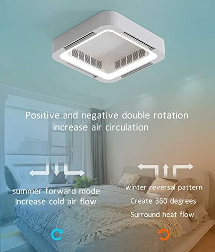 Вентилатор на тавана, без Остриета OOIL с подсветка, Умен 6-Стъпка Инверторен вентилатор на Тавана с Осветление,