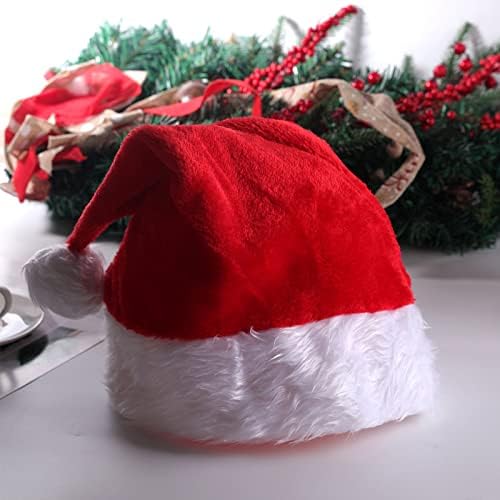 FAHXNVB Светва Led Шапка на Дядо Коледа, Новост, Коледни Шапки за Деца и Възрастни, Led Светеща Червена Коледна
