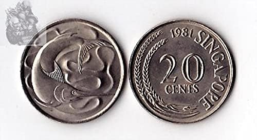 Азия Сингапур 20 Точки Монета Година Скучна Колекция от Подаръци За чуждестранни монети