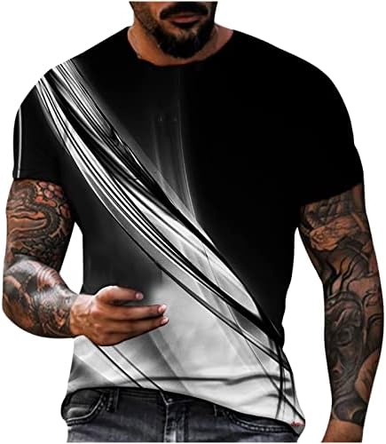 Тениска за мъже с 3D Принтом, Ежедневни Летни Блузи, Модни Тениска с кръгло деколте и Къс Ръкав, Блуза, Спортна