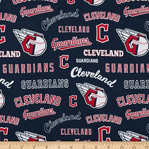 Плат MLB Broadcloth Cleveland Guardians син цвят от The Yard