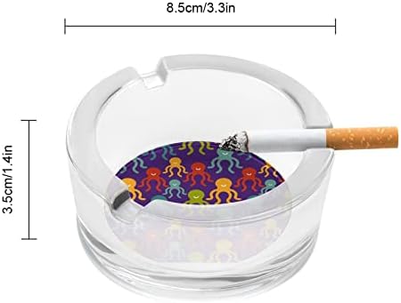 Цветна Схема Октопод Кръгли Стъклени Пепелници Титуляр за Портсигара Сладък Пепелник За Пушачи