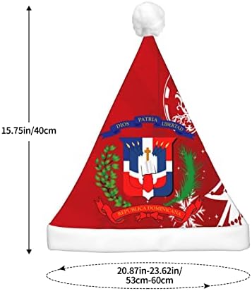 Флаг на Доминиканската Република, забавна плюшен шапка на Дядо Коледа за възрастни, светещ коледна шапка за