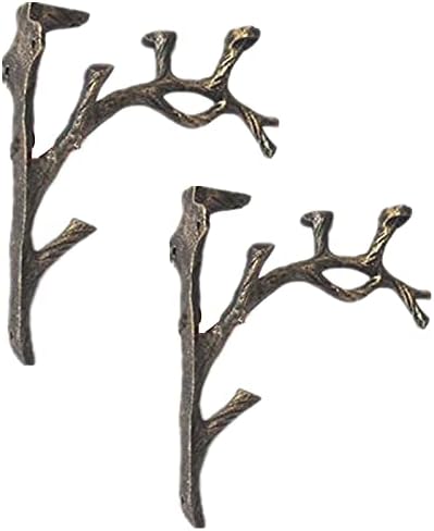 SUNEVEN 4 Опаковки Клоните на дърветата Стенни Поставки за Цветя на рафтовете Ъглова Скоба Връзка Декоративен Скоба за рафтове в Селски стил с Винтови фитинги (Бронз-4P)