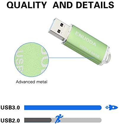 64 GB USB 3.0 Флаш устройства ENUODA Jump Drive 64 GB Флаш Памет За Съхранение на данни USB-памети Зелен