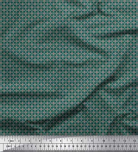 Памучен трикотажная плат Soimoi, геометрични щампи на рубашечной плат с ширина 58 см