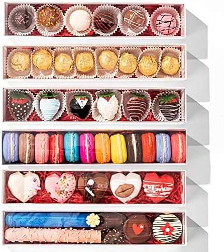 SLShePack 50 опаковки 12x2 ¼x2 Инча Прозрачни Кутии за ягоди в шоколад, за 6 човека, Кутии за тестени изделия,