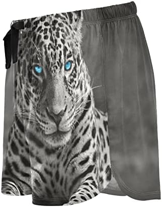 Oarencol Черни и Бели Дамски Пижамные Шорти с тигровым модел Blue Eyes Animal Lounge Sleep Bottom с джобове