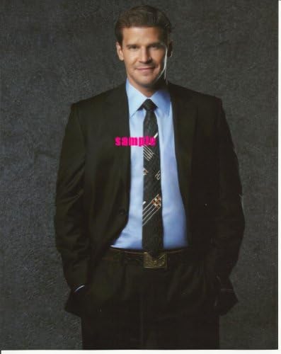 Костите на David Boreanaz ръце в джобовете на палтото и вратовръзка Хубава усмивка 3/4 рамка 8 x10 Рекламна