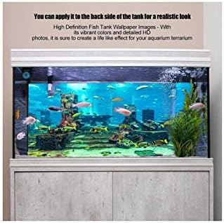 Плакат с аквариума Руините на Подводен град, PVC Фон За Аквариум, Коралов, Подводен Плакат, Стикер За Декорация на стените на Аквариума (61 * 30 см)