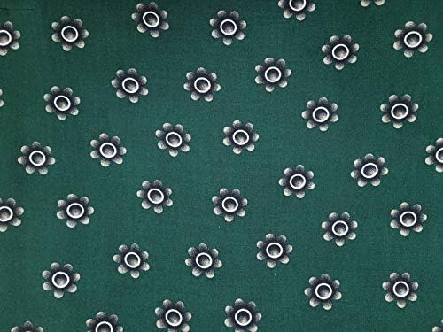 Плат Fabricity - Вискозная плат Challis ширина 58 см, с фин цветен печат (зелено-бял, 1 ярд)