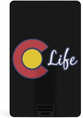 CO Life Флаг Колорадо Кредитна Банкова Карта, USB Флаш памети Преносима Карта с памет За съхранение на ключове