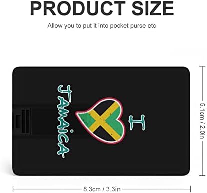 I Love Jamaica USB Memory Stick Бизнес пръчка Карта, Кредитна карта Форма на Банкова карта